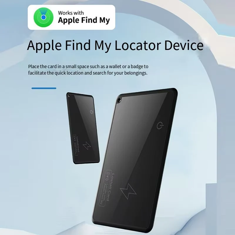 Wallet tracker card compatible with Apple Find My